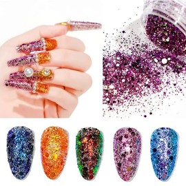 Mygitter Nail Art Chameleon Sequins Laser Glitter 12 Pot