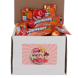 SECRET CANDY SHOP AirHeads Taffy Mini Candy Bulk in Box (Individually Wrapped) (Orange) (8oz)