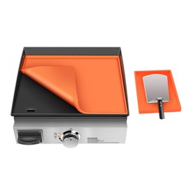 GRILL FORCE Silicone Griddle Mat with Spatula Mat for Blackstone 17 Inch Griddle Food Grade Silicone Mat Protective Mat Cover Griddle Buddy Mat Keep,Protect Griddle from Insect,Rust