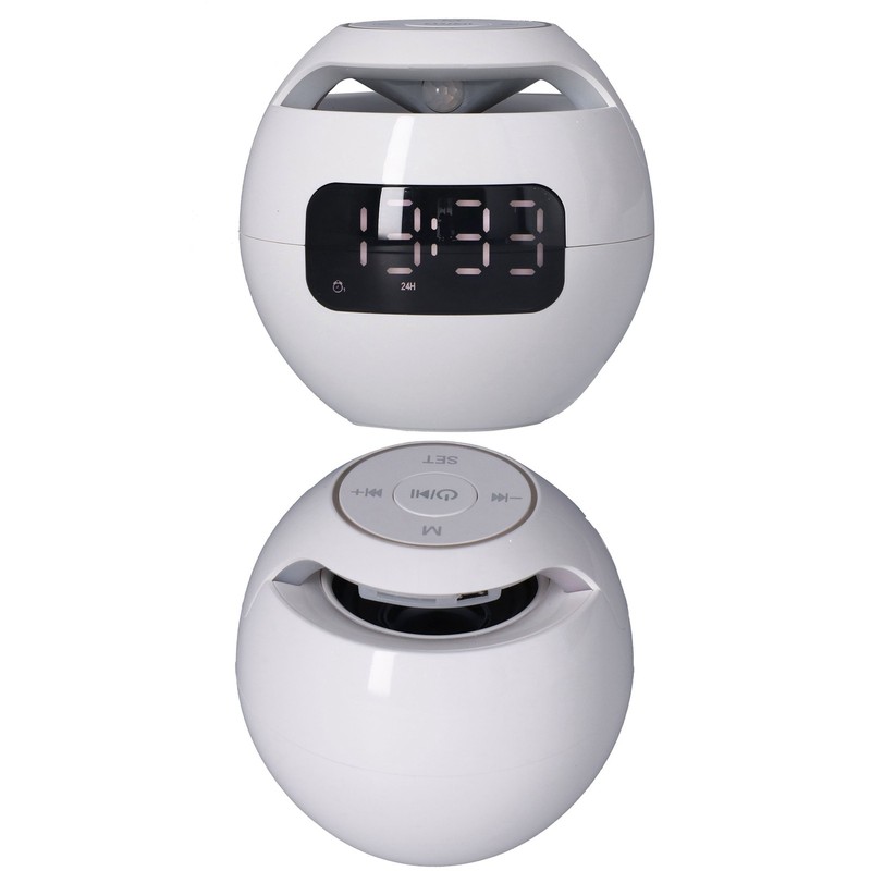 Multifunctional Bluetooth 5.0 Alarm Clock Speaker Rechargeable Ball Shape Portable