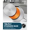 MICHELANGELO Stainless Steel Saucepans with Steamer 5Pcs, 18/10 Saucepan Set