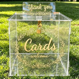 Caja de tarjetas de boda, caja de regalo transparente acrílica con cerradura, alcancía para niños, boda, fiesta de cumpleaños, Baby Shower, mesa de despedida de soltera, centro de mesa