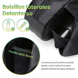 NIERBO Bolsa de Mensajero, Bolso Bandolera de Nailon de Alta Densidad, Mochila Cruzada con 3 Bolsillos con Cremallera y 1 Bolsillo Lateral Extensible (ajustable mediante bandolera)