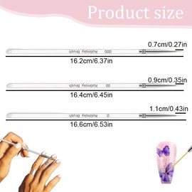 WUSJCOF 3 Stück Professional Nailart Pinsel Fineliner, Nagel Art Liner Pinsel, Nageldesign Pinsel, Extrem Feine Borsten für DIY Nail Art Salon und Heimgebrauch (Weiß)