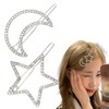 Moon Star Hair Clips Rhinestone Hair Barrettes for Women Girls