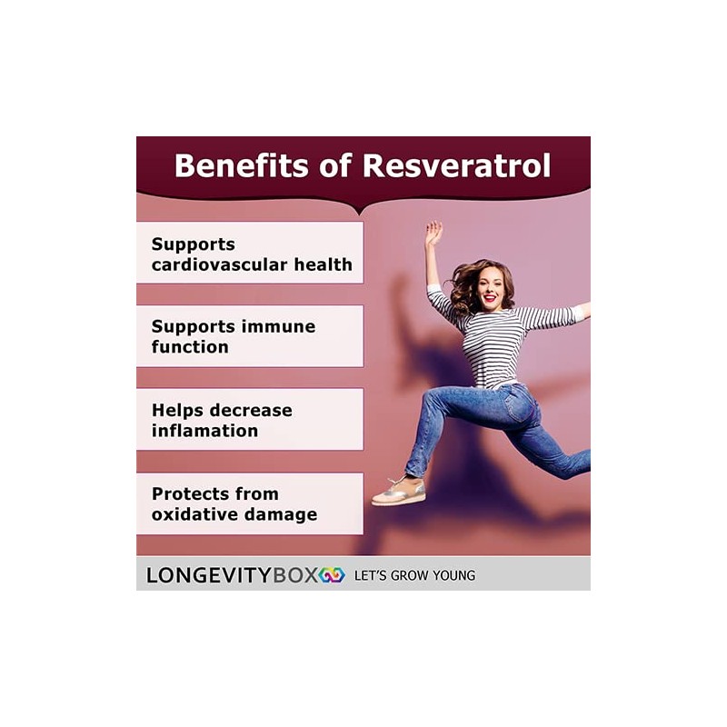 99% Pure Trans Resveratrol Supplement | 60 Capsules | High