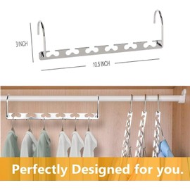 H HOME-MART Coat Hanger, 4 Pack Space Saving Hanger, Magic Metal Cloth Hangers,Closet Space Saver Wardrobe Clothing Magic Hangers Oragnizer Heavy Chrome Coat Hangers, Updated Hook Design