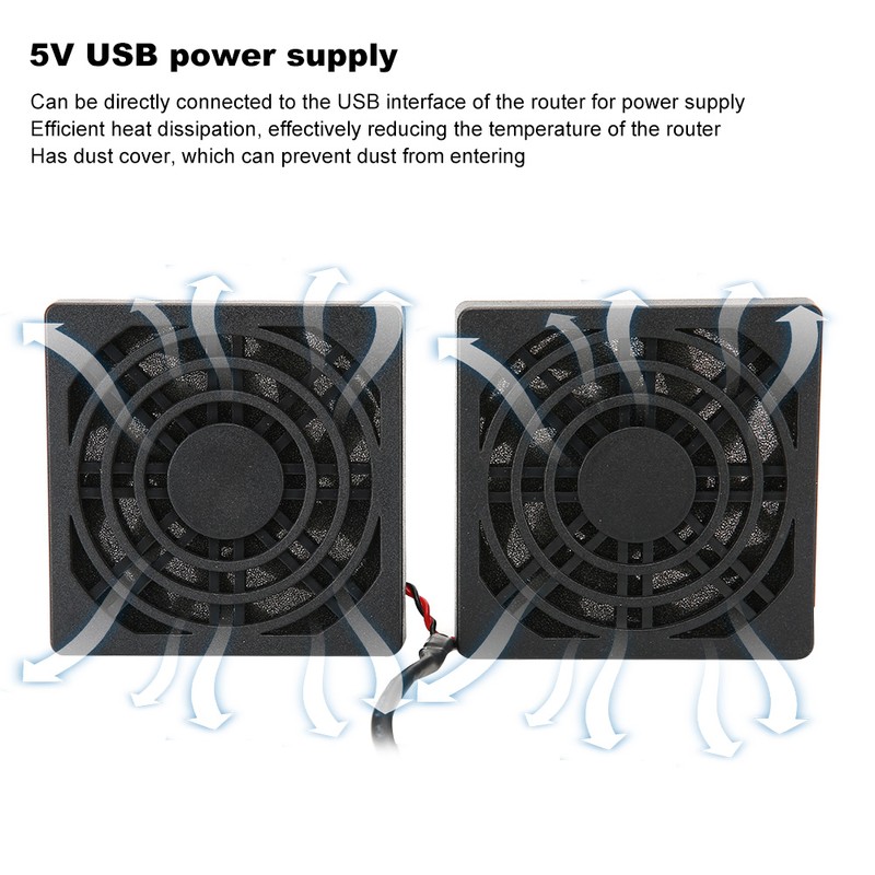 Computer Router Fan with Dust Cover USB Power Heat Dissipation