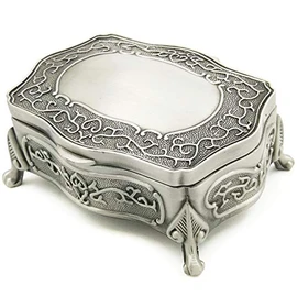 Wingostore Emboss Alloy Metal Music Box Wind Up and Golden Movement Music Box for Christmas/Birthday/Valentine's Day (Emboss Alloy Pattern 1, You are My Sunshine)