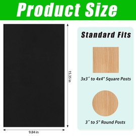 Bylion 10 Pcs Fence Post Protection, Fence Protector 15.4 x 9.8 Inch Wood Fence Rot Protection Weatherproof Wood Post Sleeve Fits 3" x 3" to 4" x 4" Square and 3" to 5" Round Posts (Black)