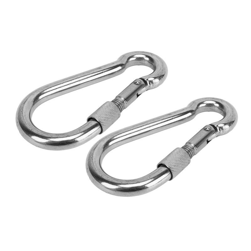 2pcs Stainless Steel Locking Clip Outdoor Camping Locking Buckle for