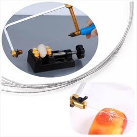 MIANDTOYA 0.45mm Diamond Wire 10M for Saw Hand Tool & Machine Cutting Jade Glass Metal Granite Marble Wood