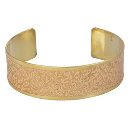 Touchstone NEW Indian Bollywood Handcrafted Exotic Etched Petals Motif Jaipur Peach Meenakari Enamel 0.75 Inch Light Weight Designer Jewelry Cuff Bracelet In Gold Tone For Women.