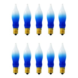 The Dreidel Company Menorah Bulbs, 10 Blue and White Electric Hanukkah Menorah Flame Shaped Replacement Bulbs