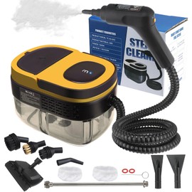 Steam Cleaner, 3-Level Adjustable Handle, 15s Heat-Up, 1.69 Quarts Tank, Portable Steamer for Cleaning with 10 Accessories, Steam Cleaner for Home for Dirt (Yellow)