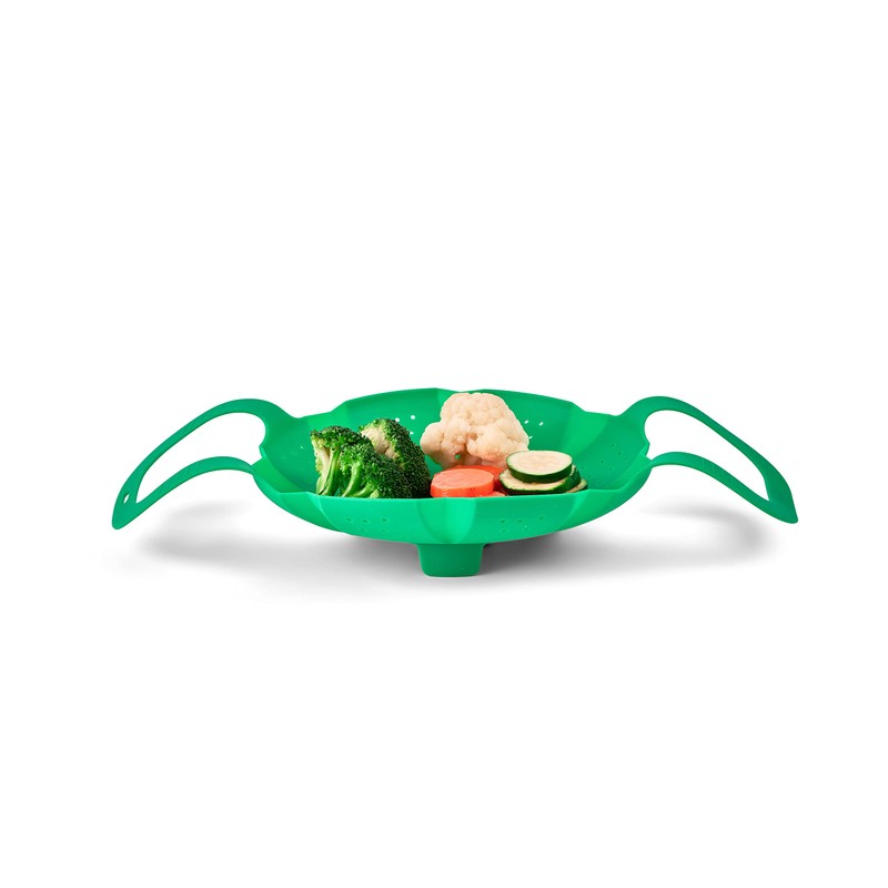 Cuisipro Silicone Vegetable Steamer, 16 x 9 x 3in, Green