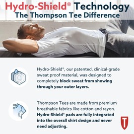 Men's Sweatproof Undershirt | Cotton V Neck T-Shirt with Underarm Sweat Pads | Original Fit | Aluminum-Free Alternative | White | Small