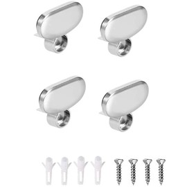 jing Mirror Clips, Glass Clips Clamps Holder Oval Wall Mounted Mirrors BracketClip Bathroom Mirrors Supporting Sheet Mirror Fixed Fitting 4 Pcs