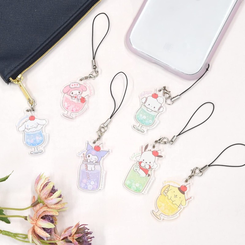 Gourmandise Sanrio Characters Mobile Acrylic Strap Pom Pom Plum SANG-314PN