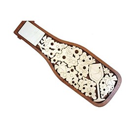 Enophile's Challenge or Bottle of Fine Wine Wood Brain Teaser Puzzle - Maple Wood