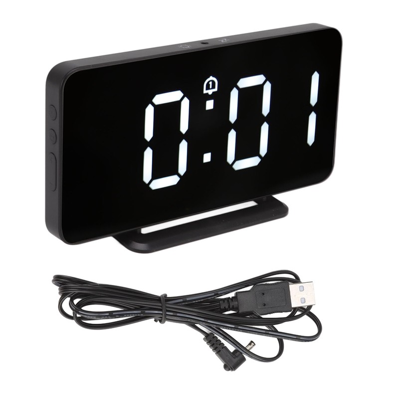 Digital Mirror Alarm Clock 5V Double Alarm Snooze Function LED