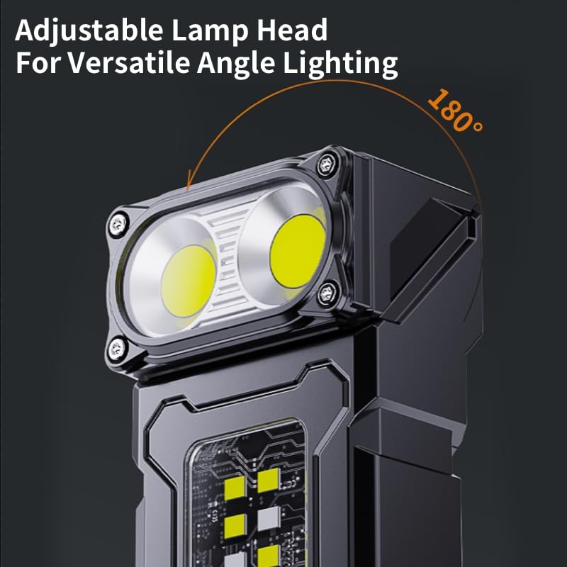 WARSUN Rotating Head Flashlight, Small Led Flashlight, Pocket Flashlight Rechargable,
