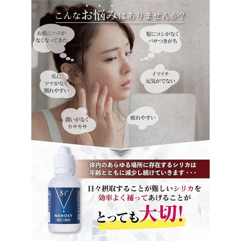 NANOSY 高純度シリカ濃縮液 ナノシー 水溶性珪素濃縮液 Si+ イオン化珪素 ミネラル (50ml) 3本セット