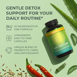 Primal Total Cleanse – Digestive & Full Body Detox Support for Liver, Kidney, Gut, Bowel, Intestinal & Stomach Health, 60 Capsules