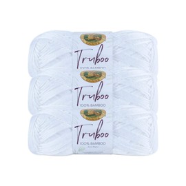 (3 Pack) Lion Brand Yarn 837-100 Truboo Yarn, White
