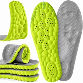 2 Pares Plantillas Ortopédicas para Fascitis Plantar, Soporte de Arco, Espuma Memory Foam Antifatiga, Plantillas Antideslizantes Transpirables para Hombres y Mujeres (Verde, 35-40)