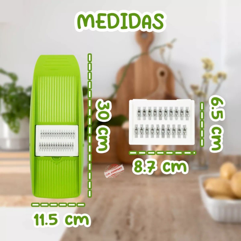 J.H. Company Rallador 3 En 1 Verduras Rebanador Manual Plano