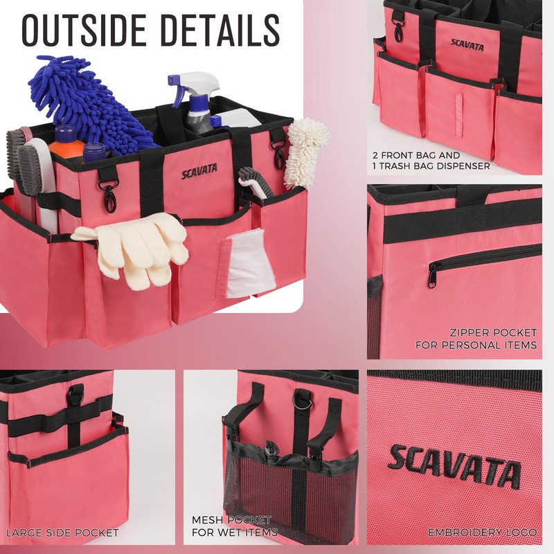 SCAVATA Wearable Cleaning Caddy Bag, Cleaning Caddy Supplies Organizer with