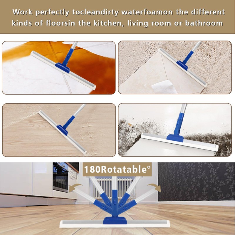 17" Magic Broom Squeegee Broom with 56" Adjustable Long Handle