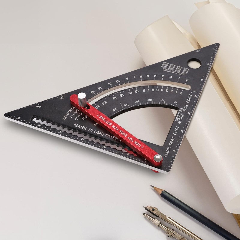 Dajianglx Carpenter Square 7 inch, Aluminum Adjustable Rafter Framing Square,