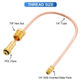 Catilon Automatic Changeover Regulators Copper Pigtail POL x 1/4" Inverted Male Flare, Propane Regulator Copper Pigtail POL 15" Long