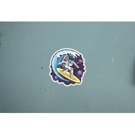 Astronaut Surfer 5 Inch Waterproof Decal Sticker Wall Window Tie-dye UFO Alien Space Stoner Stones Psychedelic Mushroom Hippie Green Rainbow Galaxy Rock Gypsy Zombie CS1405-2PK