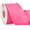Ribbli Pink Linen Wired Ribbon,2-1/2 Inch x Continuous 10 Yard,