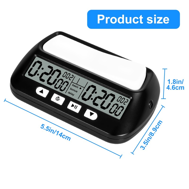 ​​USHOP Professional Digital Chess Clock, Chess Timer with Digital Multifunctional