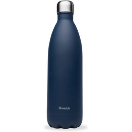 Qwetch - Originals Stainless Steel Insulated Flask 1 L Navy Blue - Thermos Flask 24 Hours Cold & 12 Hours Hot - Leak-Proof, BPA-Free, Reusable - Perfect for Sports, Travel, Office & Hiking