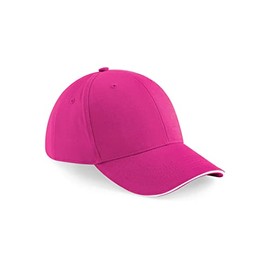 Beechfield Unisex's B020 Athleisure 6-Panel Cap, Pink/White, One Size