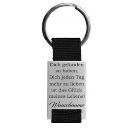Lieblingsmensch Beautiful key ring with filigree laser engraving. Model: Dich finden zu haben. (Dich finden zu haben) / optionally you can personalise the back with your desired text, Motif with desired text