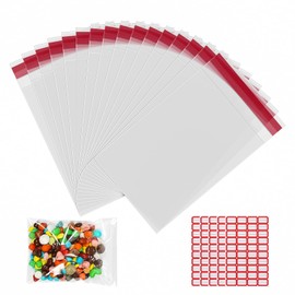 200 Clear Cellophane Bags, Sealable OPP Plastic Bags for Food Packaging, Shipping, Gift Wrapping & Product Protection | Reusable Cello Bag with Tags (200, 2.75 * 3.93in)