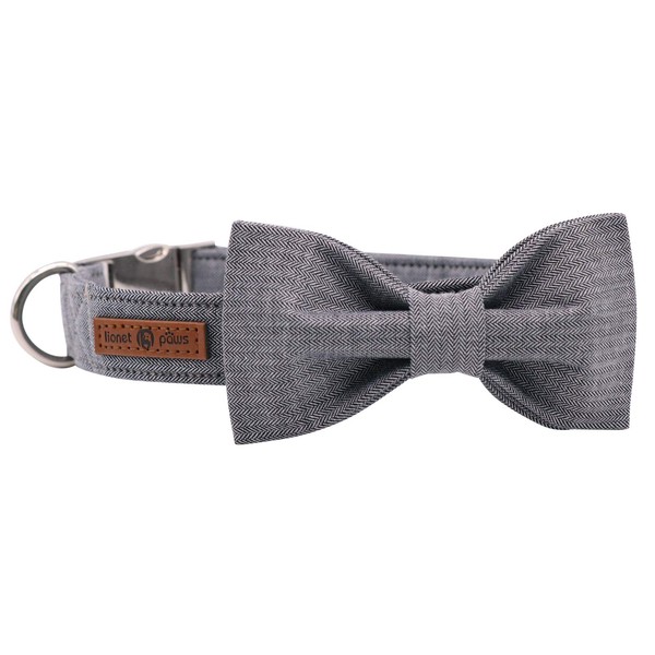 Lionet Paws Dog Collar with Bowtie, Durable Adjustable and Comfortable
