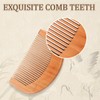 Natural Peach Wood Comb, 2 Pack Mini Wooden Comb Anti-Static