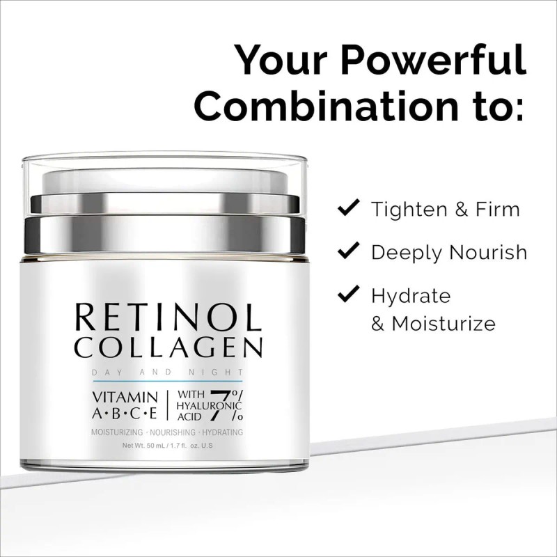 2pcs Retinol Crema Antiarrugas Reafirmante Con Colágeno 50g Todo Tipo