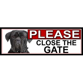 SHAWPRINT Cane Corso PLEASE CLOSE THE GATE METAL GATE SIGN 266mm x 87m. (848H2)