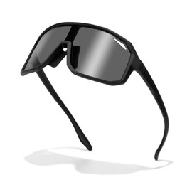 Schmonti Polarized Sport Sunglasses for Men and Women, Ideal for Driving Fishing Cycling and Running,UV Protection (Black)