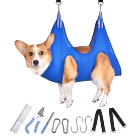 KIKNIN Dog Grooming Hammock, 10 in 1 Pet Grooming Hammock Harness for Cats & Dogs, Pet Hammock Restraint Bag with Nail Clippers Trimmer,Nail File,Dog Grooming Sling for Trimming Nail