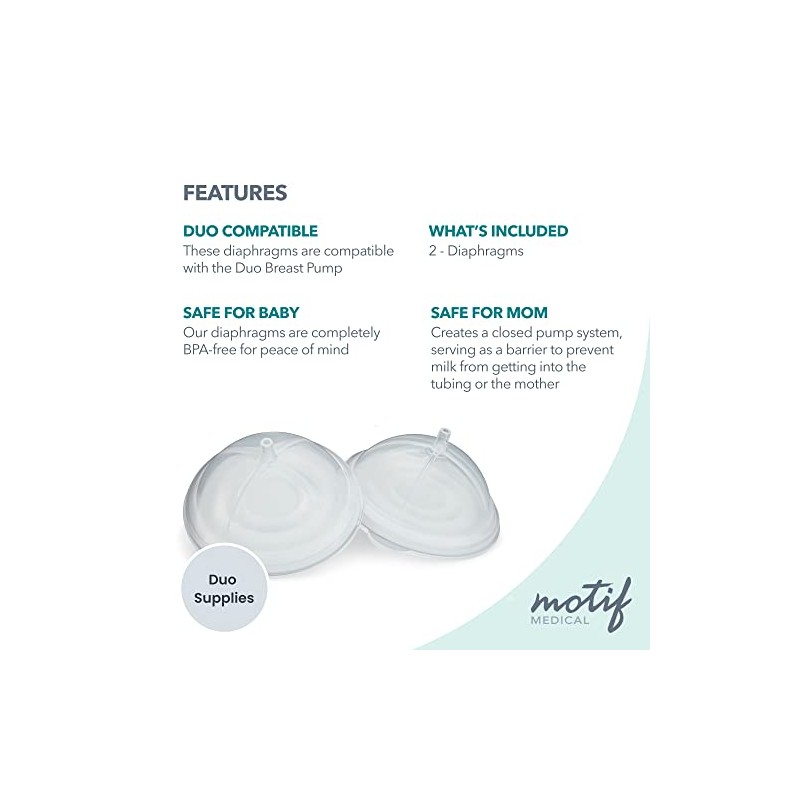 Motif Medical Plastic Diaphragms Replacement Parts - Compatible w/Duo Double