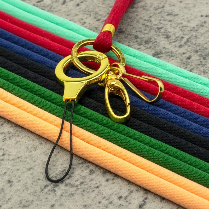 Navy Blue Nylon Cord Lanyard Soft Comfortable with Safety Breakaway,